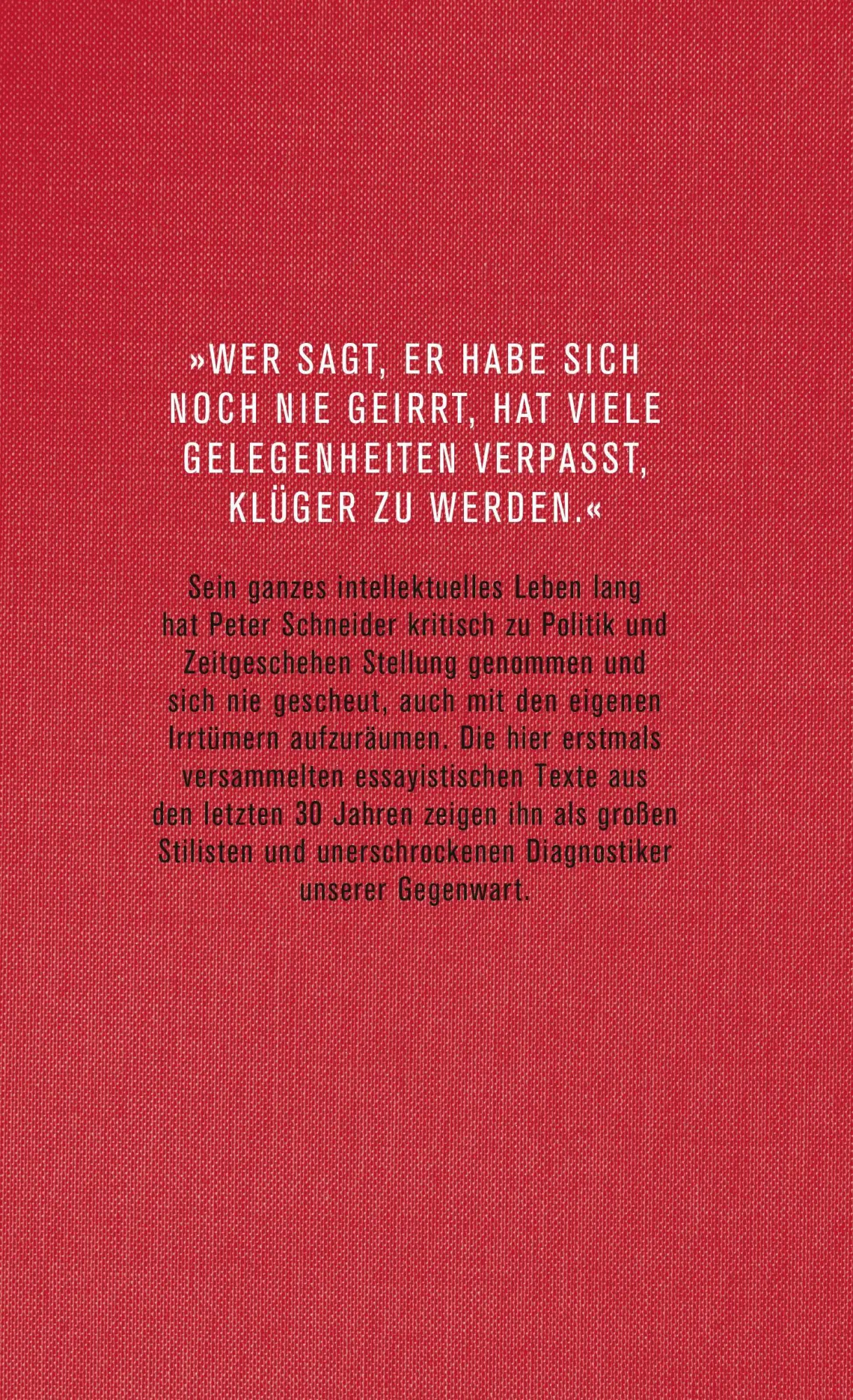 Rückseite: 9783462053791 | Denken mit dem eigenen Kopf | Essays | Peter Schneider | Buch | 358 S.