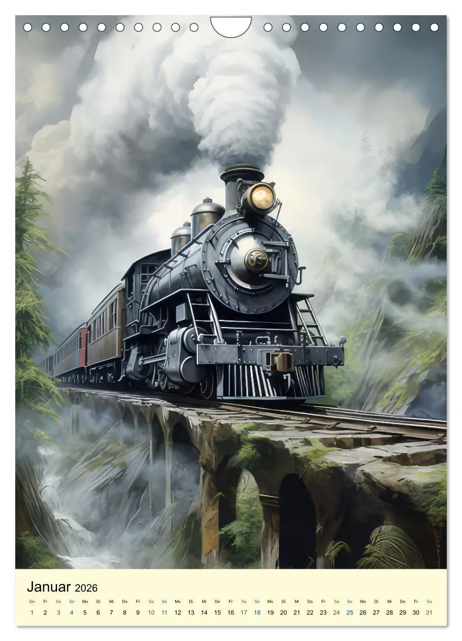 Bild: 9783516293791 | Steampunk Lokomotiven (Wandkalender 2026 DIN A4 hoch), CALVENDO...