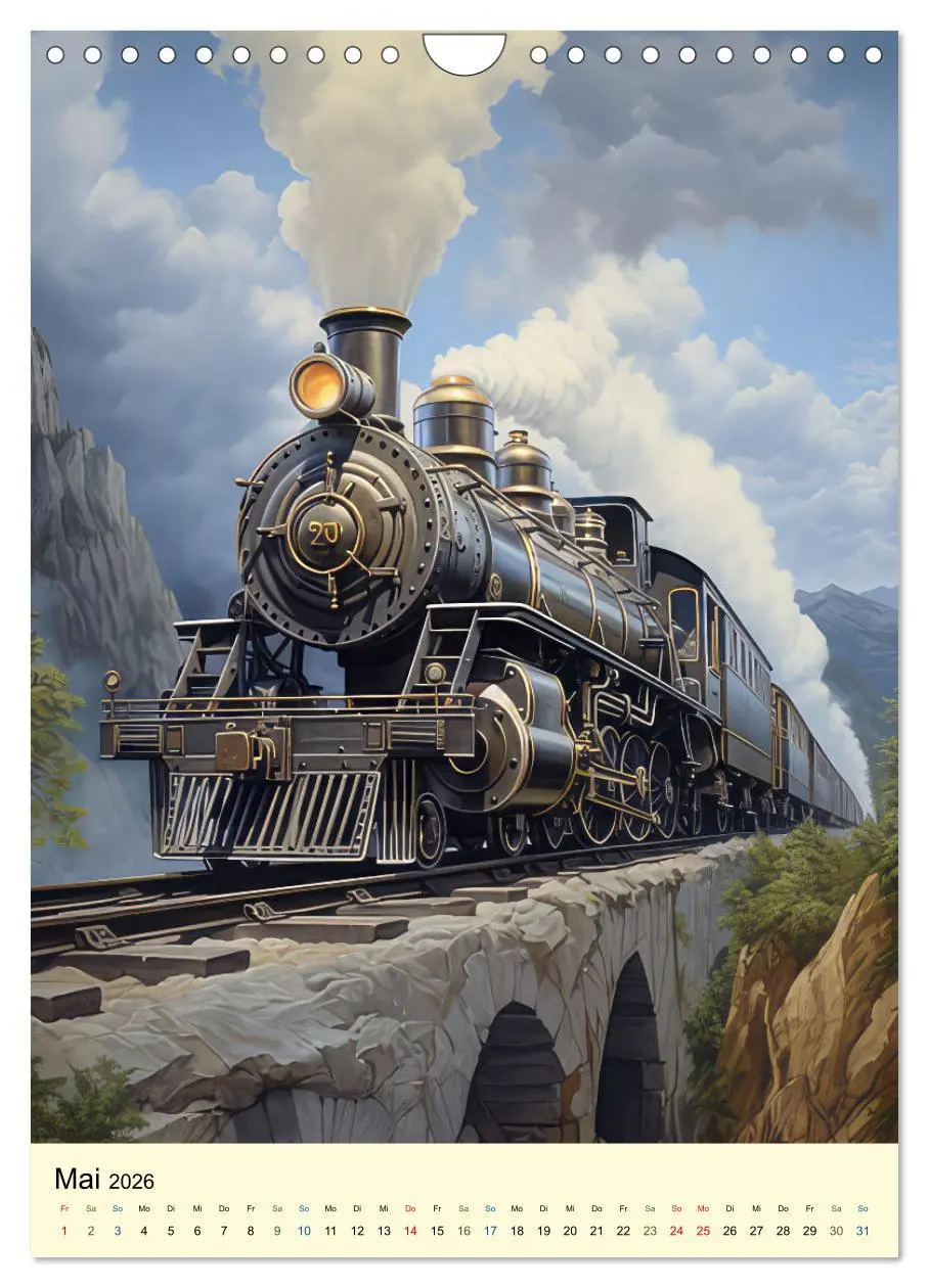 Bild: 9783516293791 | Steampunk Lokomotiven (Wandkalender 2026 DIN A4 hoch), CALVENDO...
