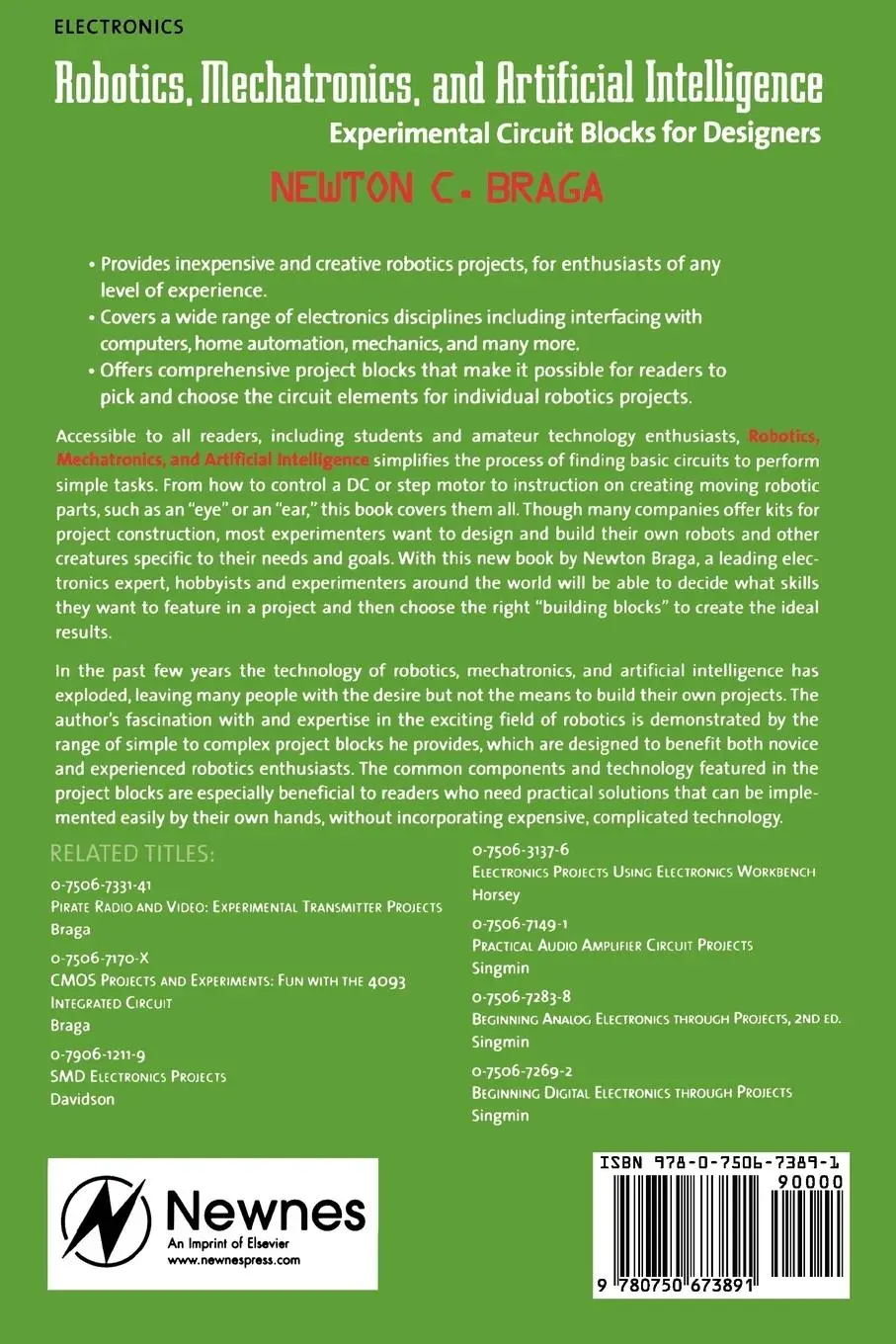 Rückseite: 9780750673891 | Robotics, Mechatronics, and Artificial Intelligence | Braga | Buch