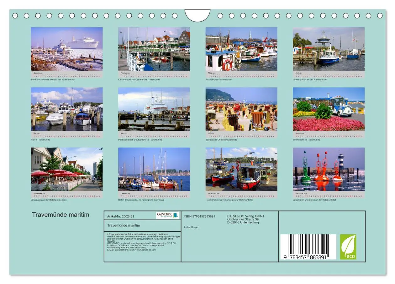 Bild: 9783457883891 | Travemünde maritim (Wandkalender 2026 DIN A4 quer), CALVENDO...