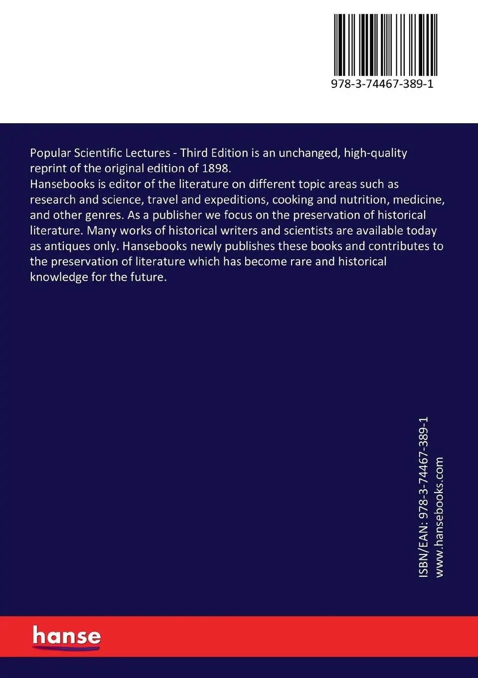 Rückseite: 9783744673891 | Popular Scientific Lectures | Third Edition | Ernst Mach (u. a.)