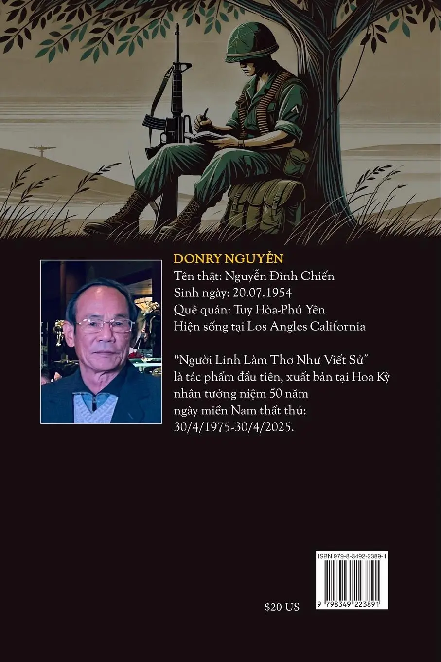 Rückseite: 9798349223891 | Ng¿¿i Lính Làm Th¿ Nh¿ Vi¿t S¿ (softcover - color) | Donry Nguyen