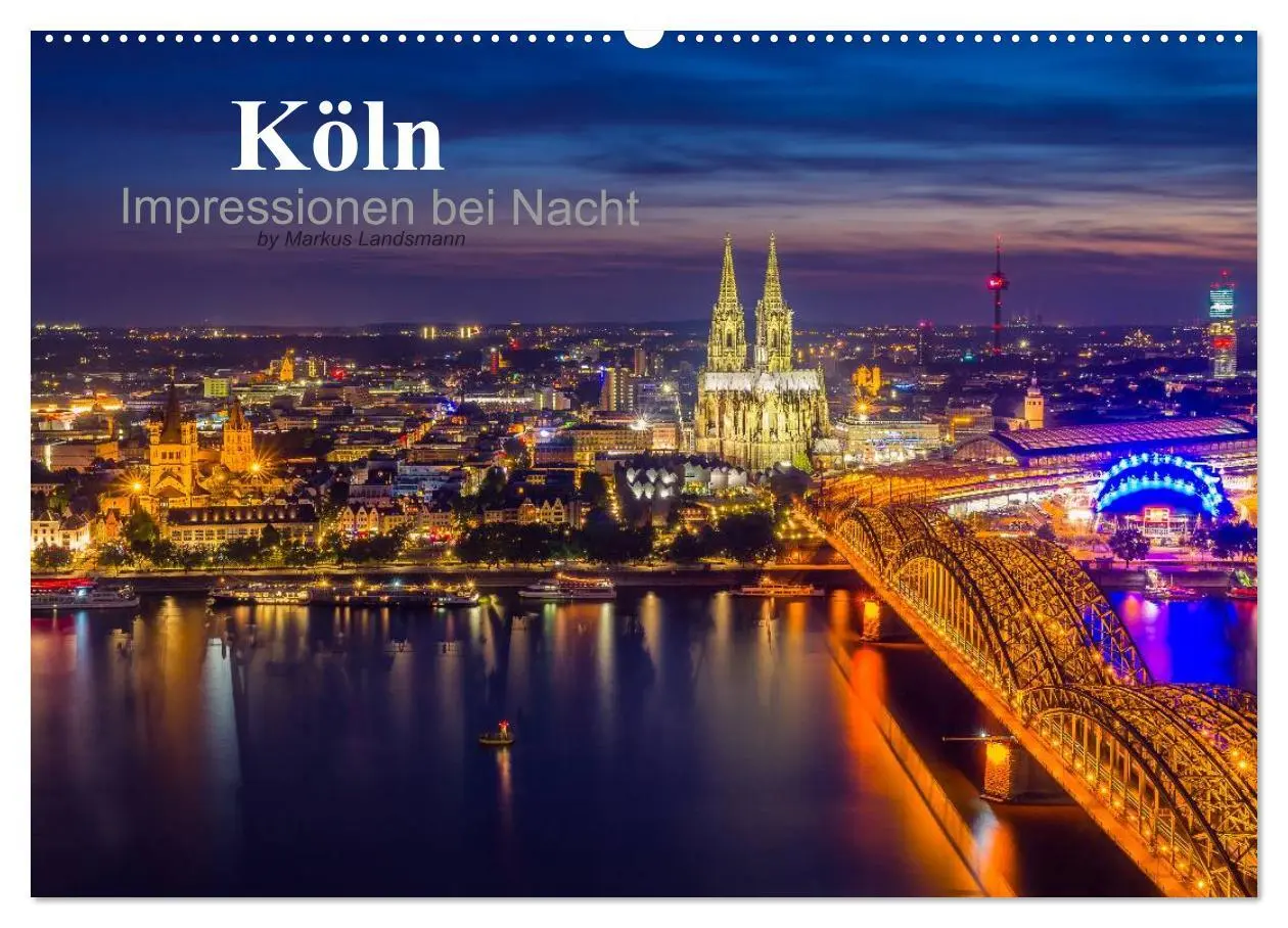 Cover: 9783516033991 | Köln Impressionen bei Nacht (Wandkalender 2026 DIN A2 quer),...