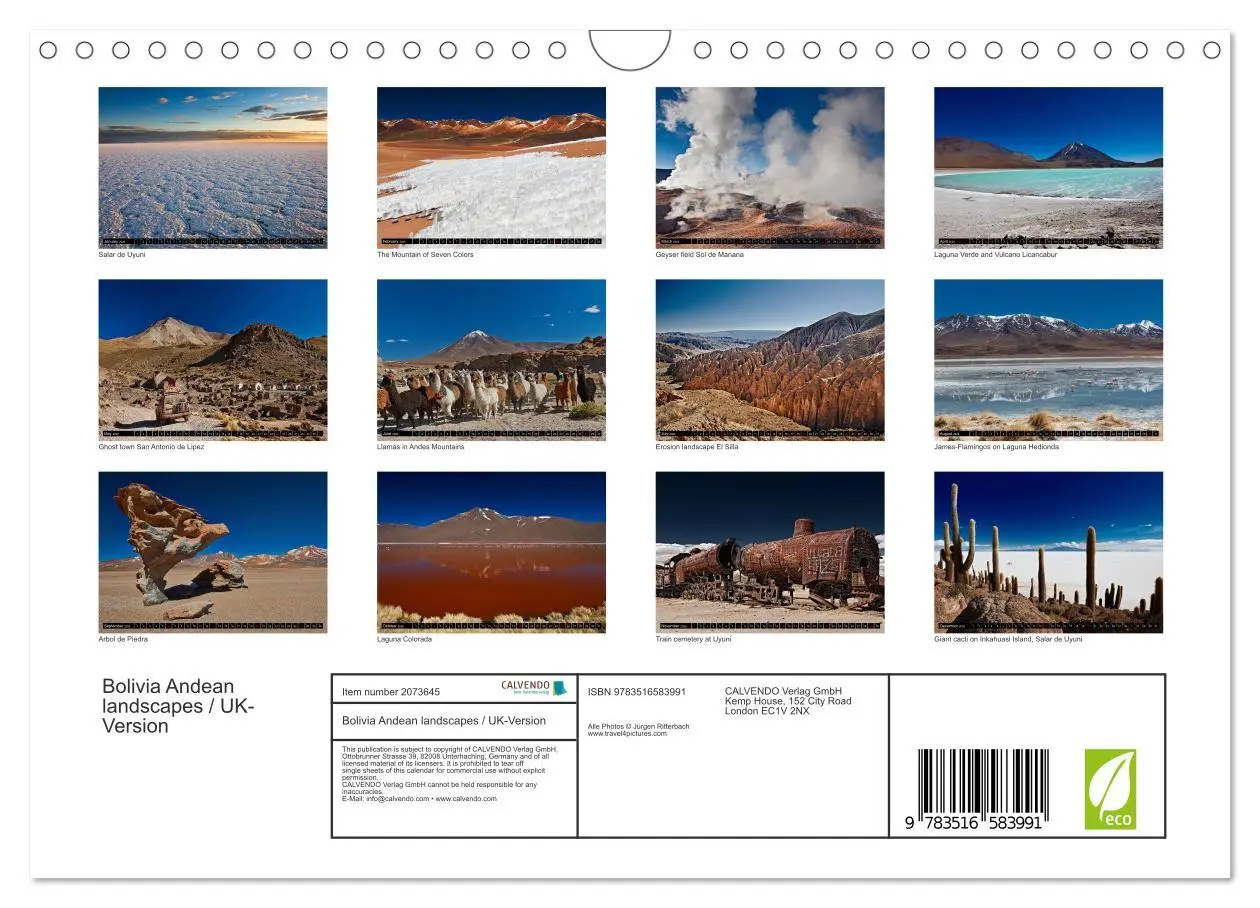 Bild: 9783516583991 | Bolivia Andean landscapes / UK-Version (Wall Calendar 2026 DIN A4...