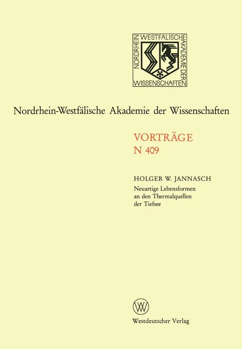 Cover: 9783531084091 | Neuartige Lebensformen an den Thermalquellen der Tiefsee | Jannasch