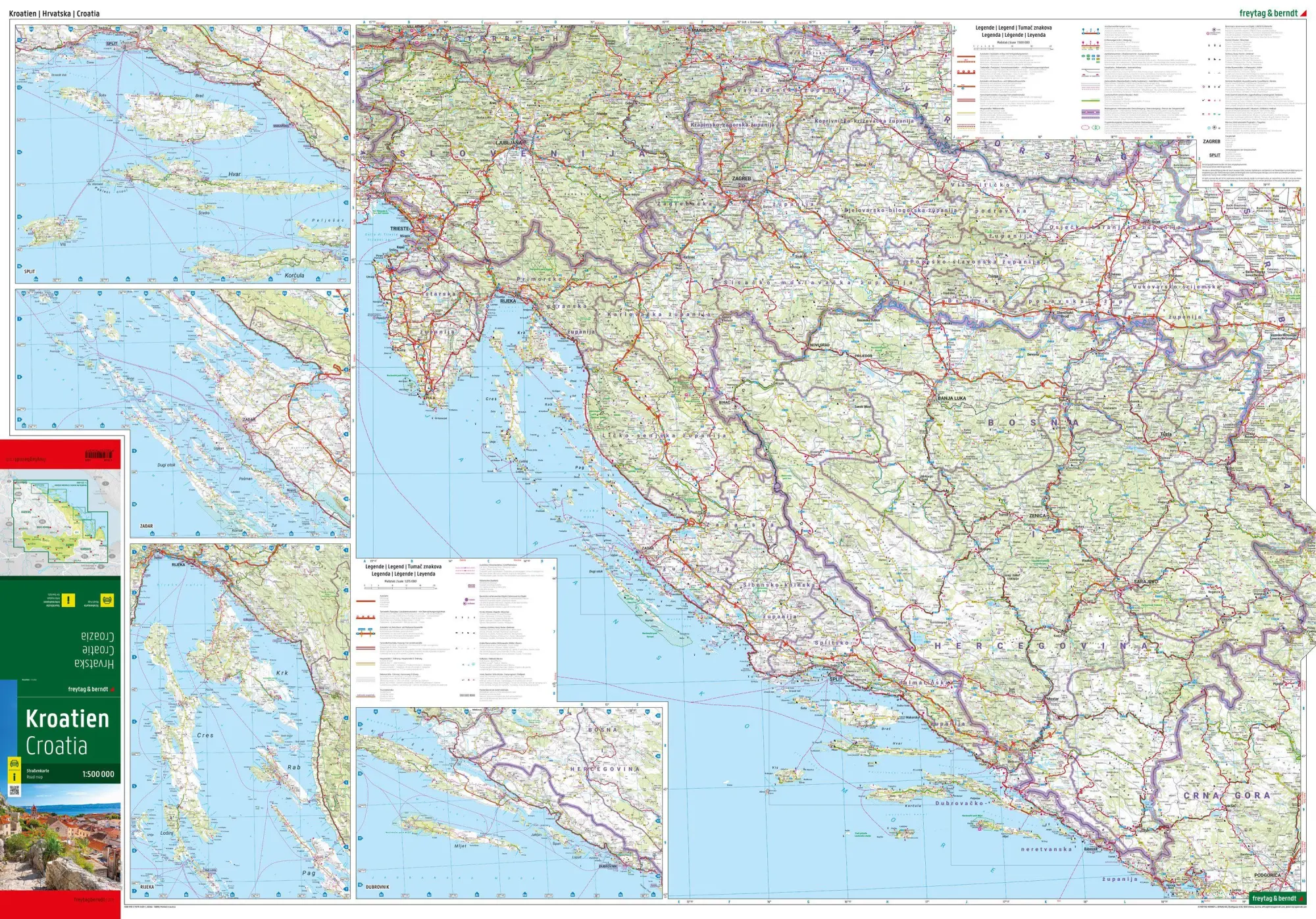 Bild: 9783707924091 | Kroatien, Straßenkarte 1:500.000, freytag &amp; berndt | Freytag &amp; Berndt
