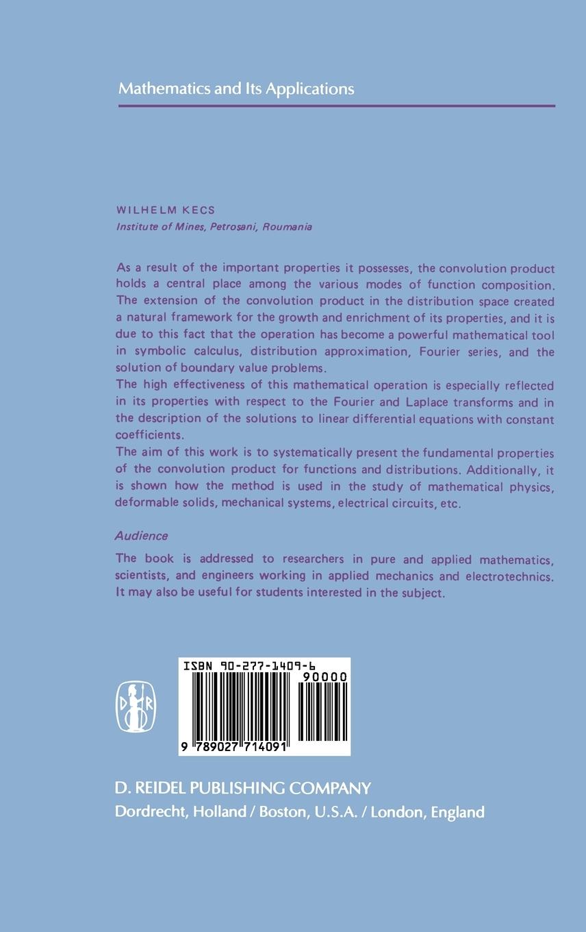 Rückseite: 9789027714091 | The Convolution Product | and Some Applications | W. Kecs | Buch