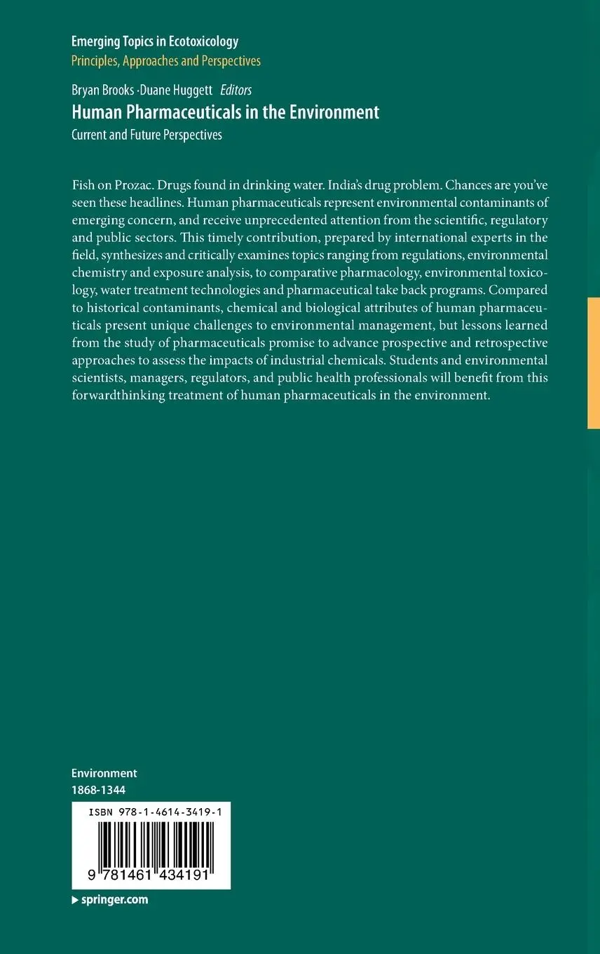 Rückseite: 9781461434191 | Human Pharmaceuticals in the Environment | Duane B. Huggett (u. a.)