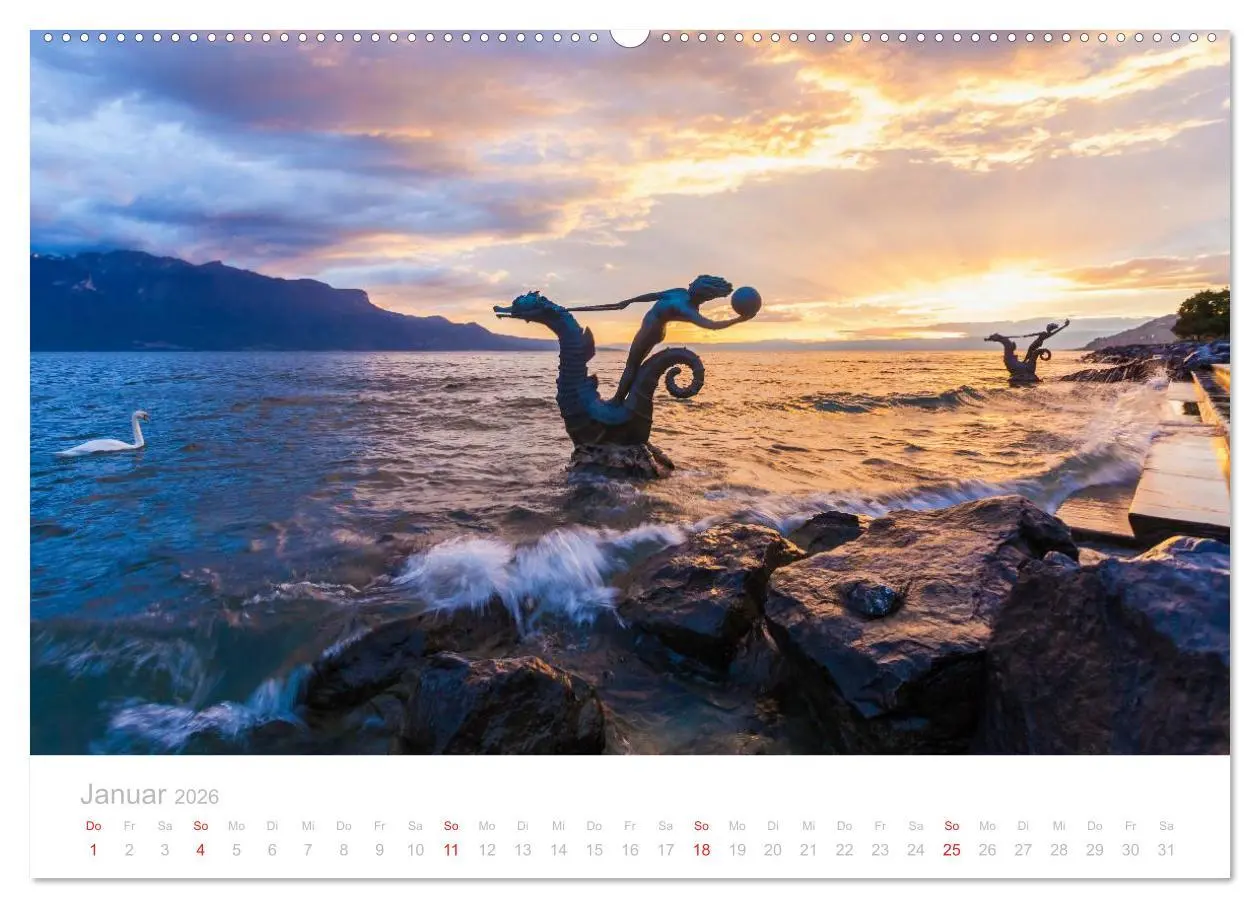 Bild: 9783516084191 | GENFER SEE Das Schweizer Ufer (hochwertiger Premium Wandkalender...