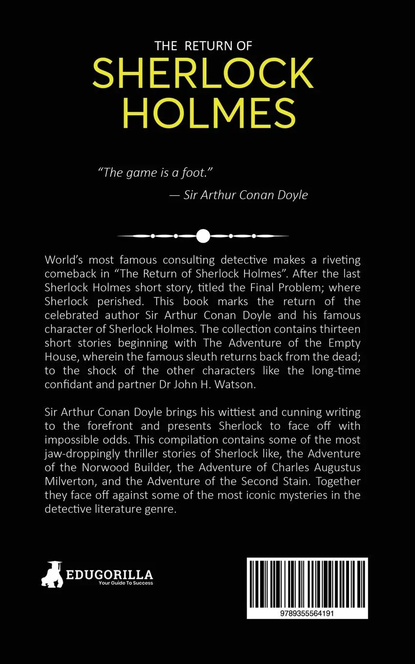 Rückseite: 9789355564191 | The Return of Sherlock Holmes | Arthur Canon Doyle | Taschenbuch