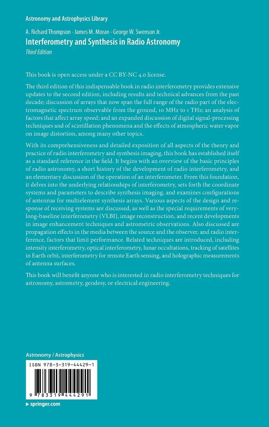 Rückseite: 9783319444291 | Interferometry and Synthesis in Radio Astronomy | Thompson (u. a.)