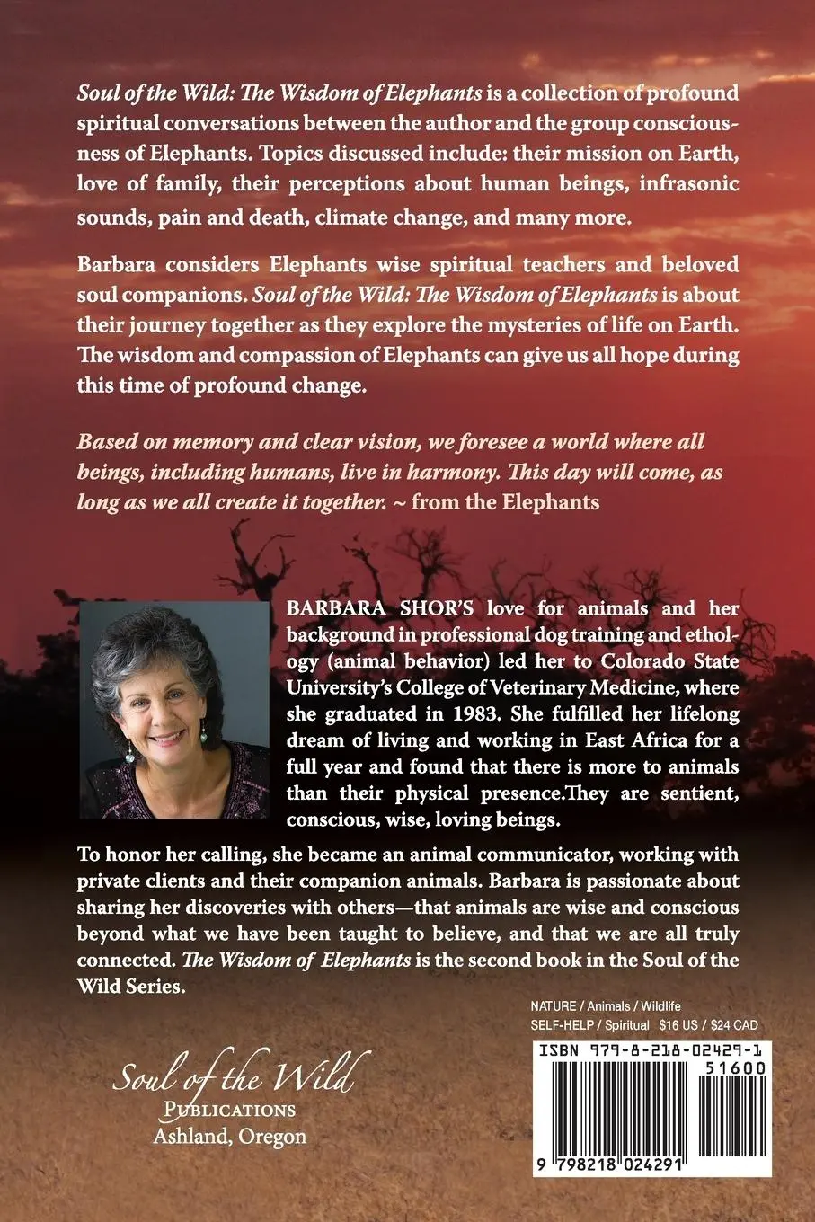Rückseite: 9798218024291 | Soul of the Wild | Book II, The Wisdom of Elephants | DVM Barbara Shor