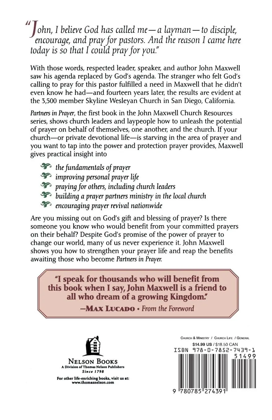 Rückseite: 9780785274391 | Partners in Prayer | John C. Maxwell | Taschenbuch | Englisch | 1996