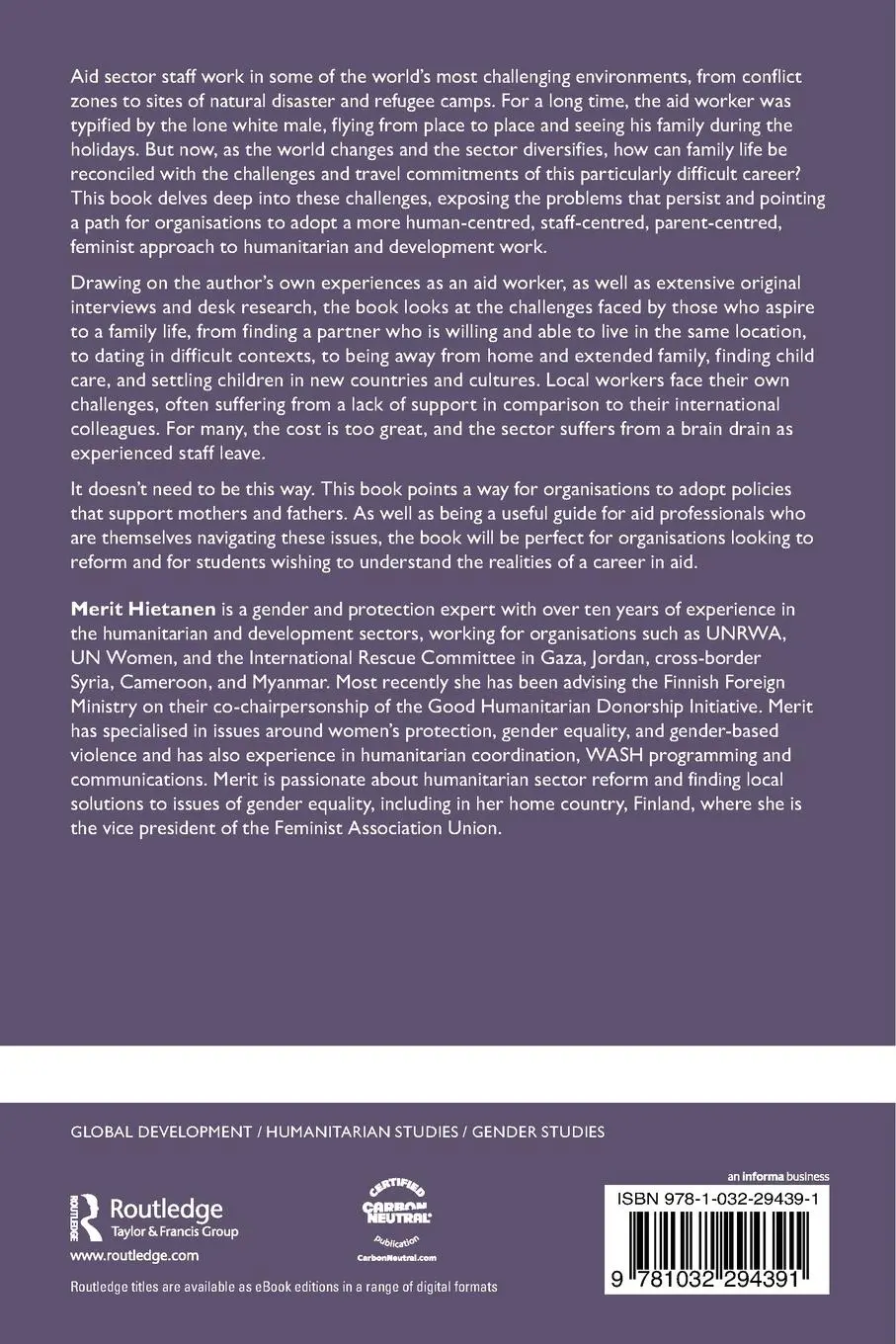 Rückseite: 9781032294391 | The Humanitarian Parent | Balancing Work and Family in the Aid Sector