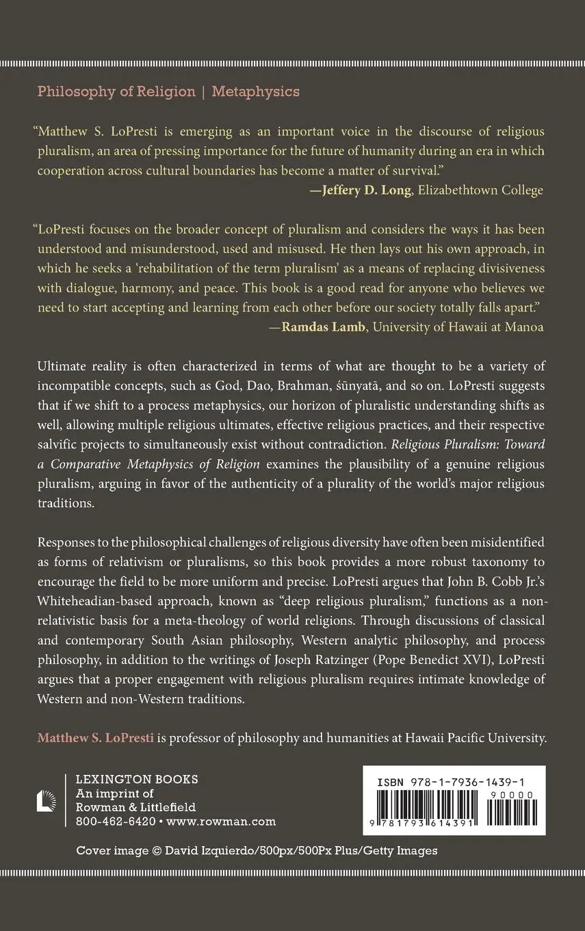 Rückseite: 9781793614391 | Religious Pluralism | Toward a Comparative Metaphysics of Religion