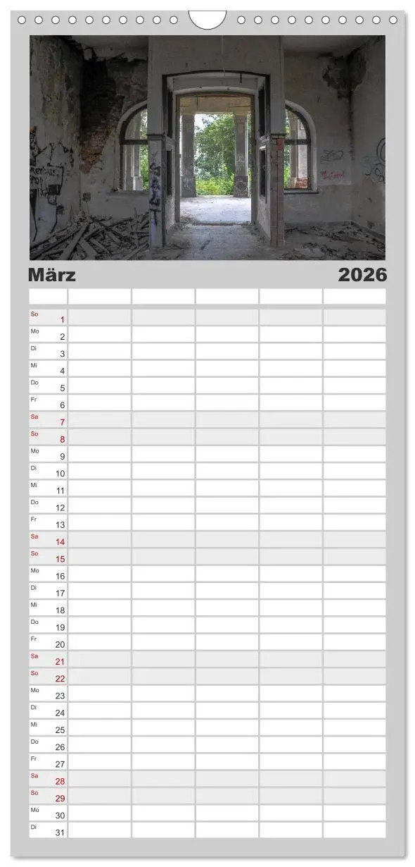 Bild: 9783516514391 | Familienplaner 2026 - Lost Places in Deutschland mit 5 Spalten...