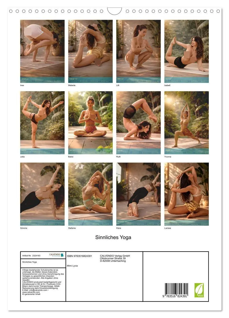 Bild: 9783516824391 | Sinnliches Yoga (Wandkalender 2027 DIN A3 hoch), CALVENDO...