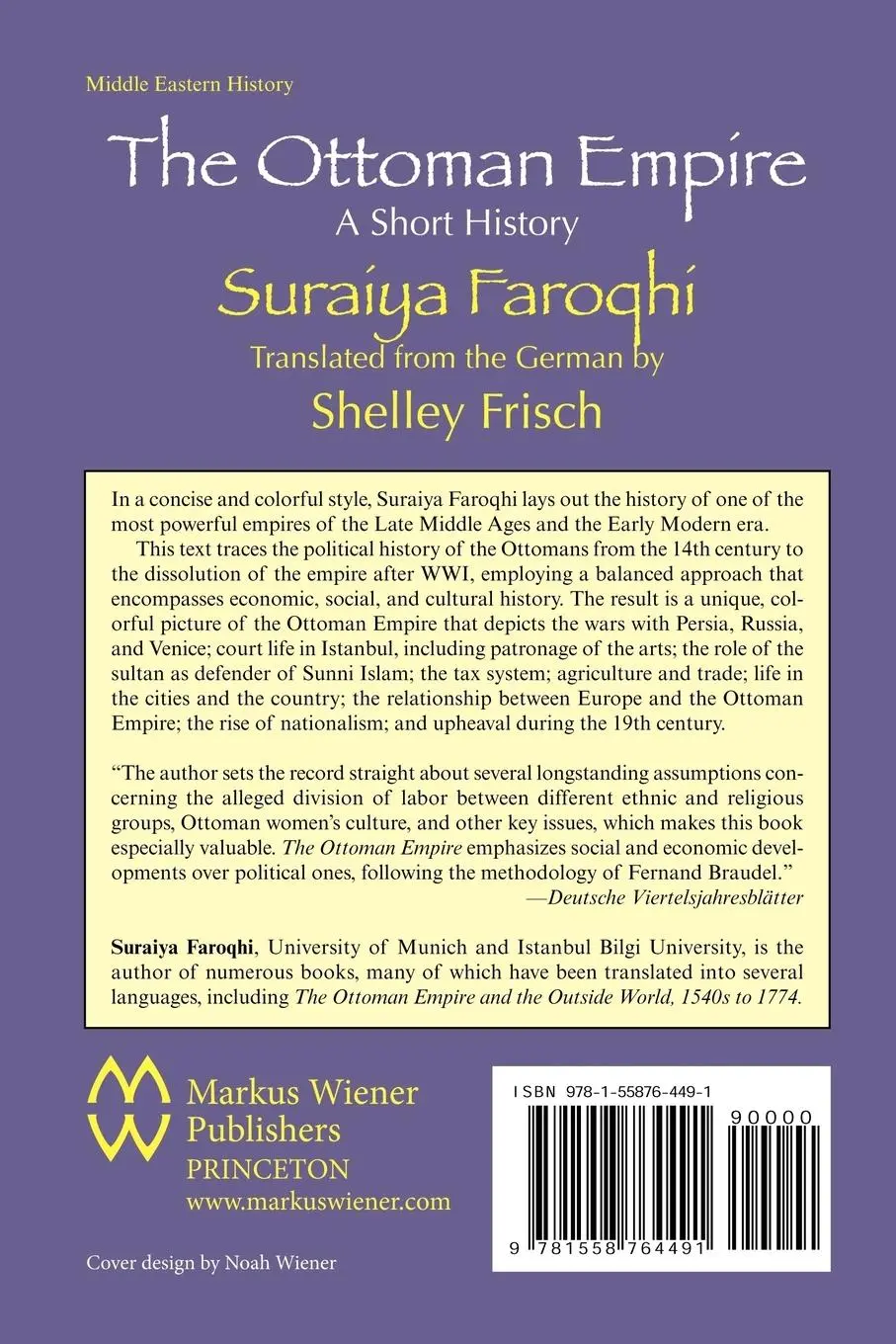 Rückseite: 9781558764491 | The Ottoman Empire | A Short History | Saraiya Faroqhi (u. a.) | Buch