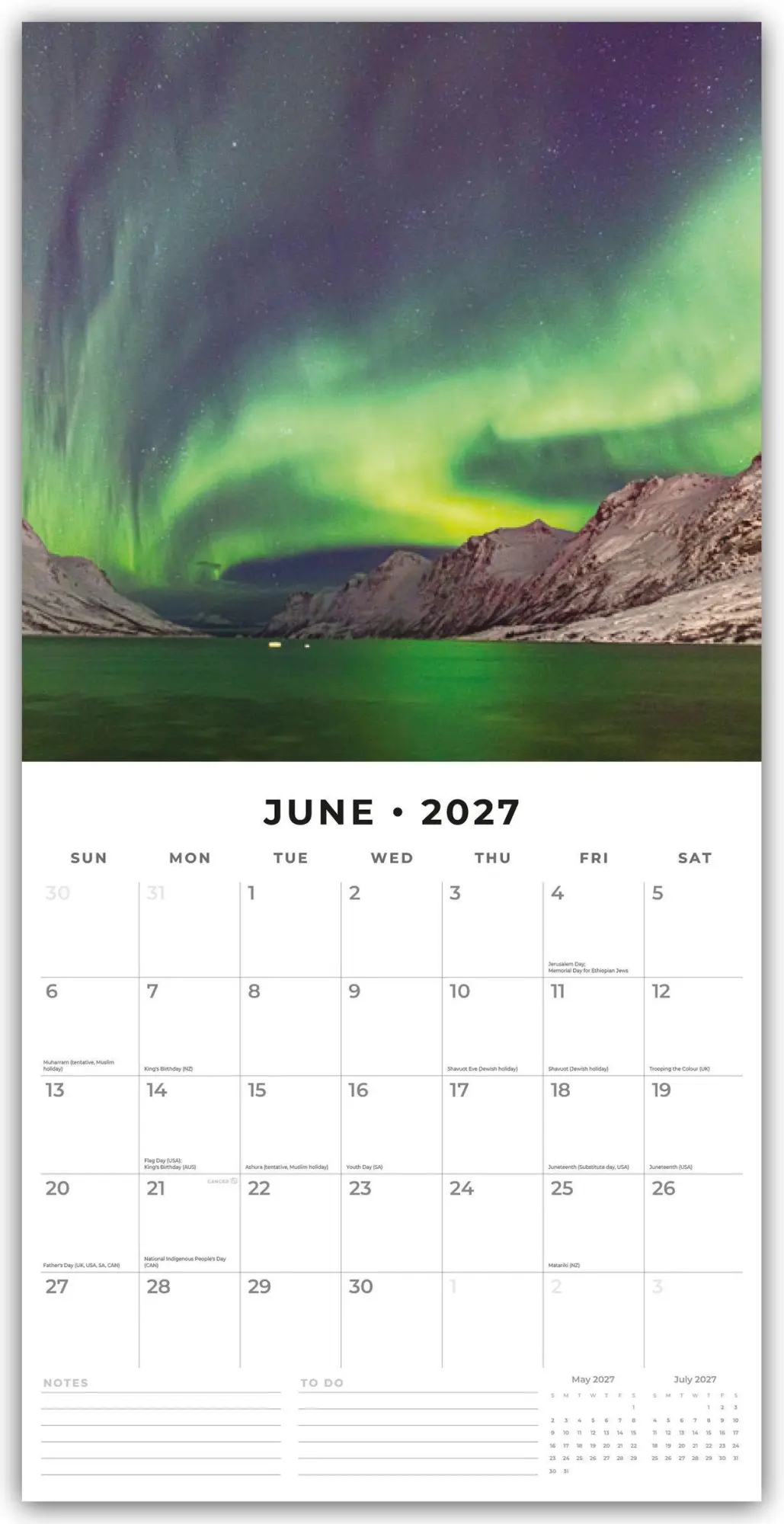 Bild: 9781837014491 | Aurora Borealis - Nordlichter - Polarlicht 2027 - 16-Monatskalender