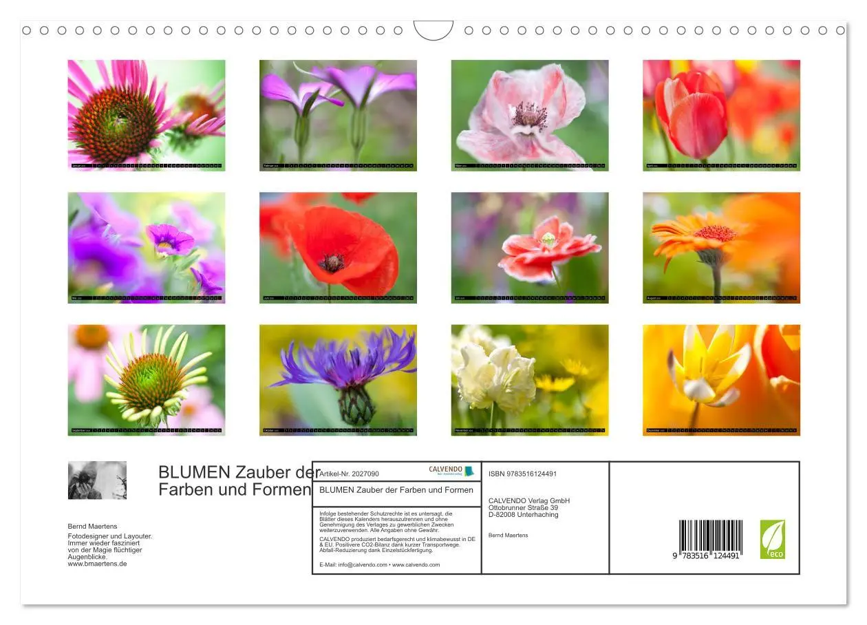 Bild: 9783516124491 | BLUMEN Zauber der Farben und Formen (Wandkalender 2026 DIN A3...