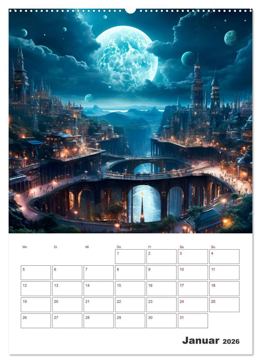 Bild: 9783516294491 | FERNE WELTEN Cooler Terminplaner (Wandkalender 2026 DIN A2 hoch),...