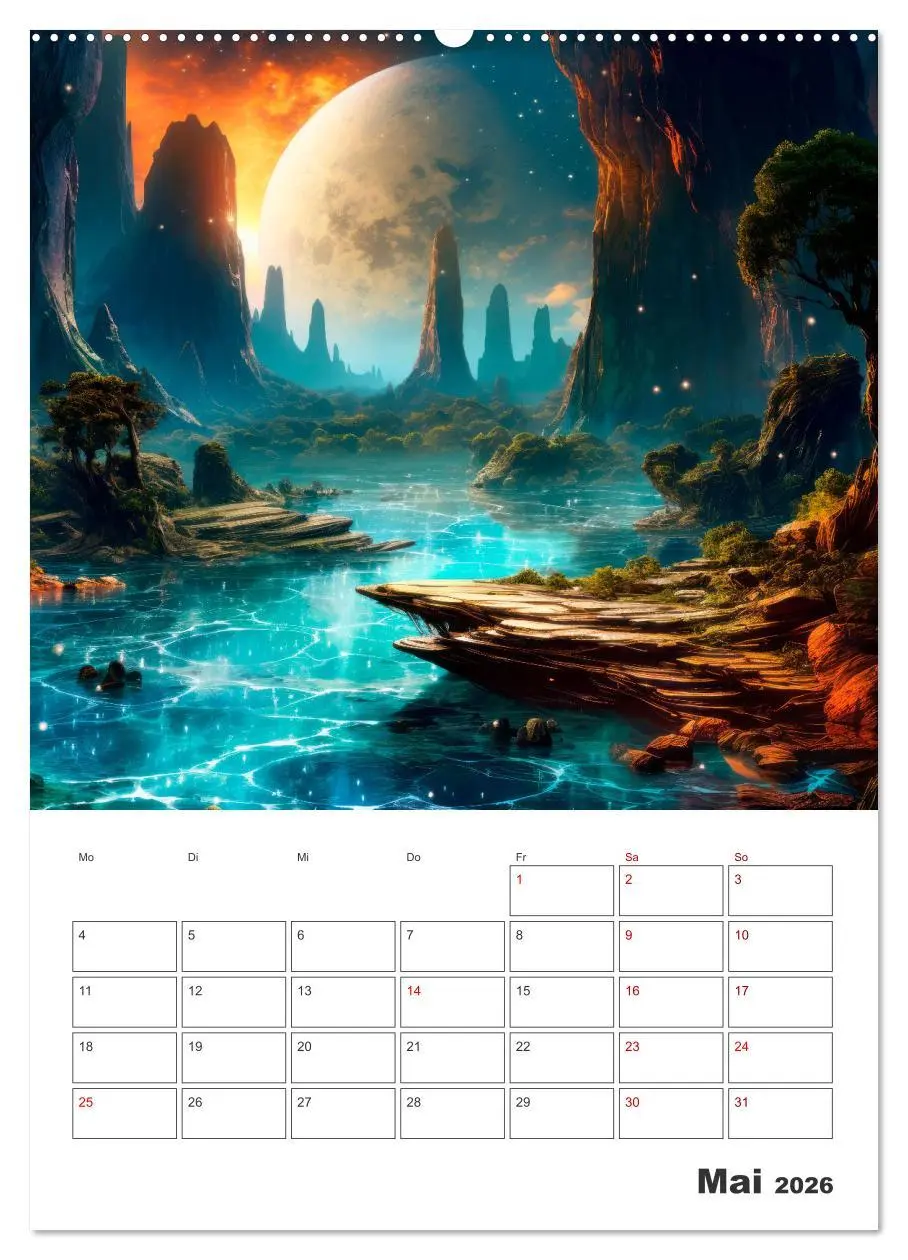 Bild: 9783516294491 | FERNE WELTEN Cooler Terminplaner (Wandkalender 2026 DIN A2 hoch),...
