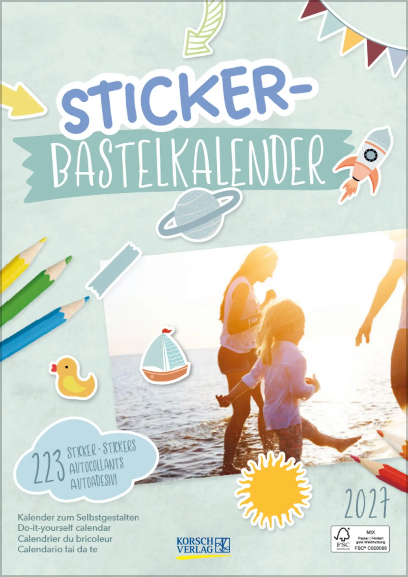 Cover: 9783819304491 | Fot-Malen-Basteln Bastelkalender mit Stickern 2027 | Verlag Korsch