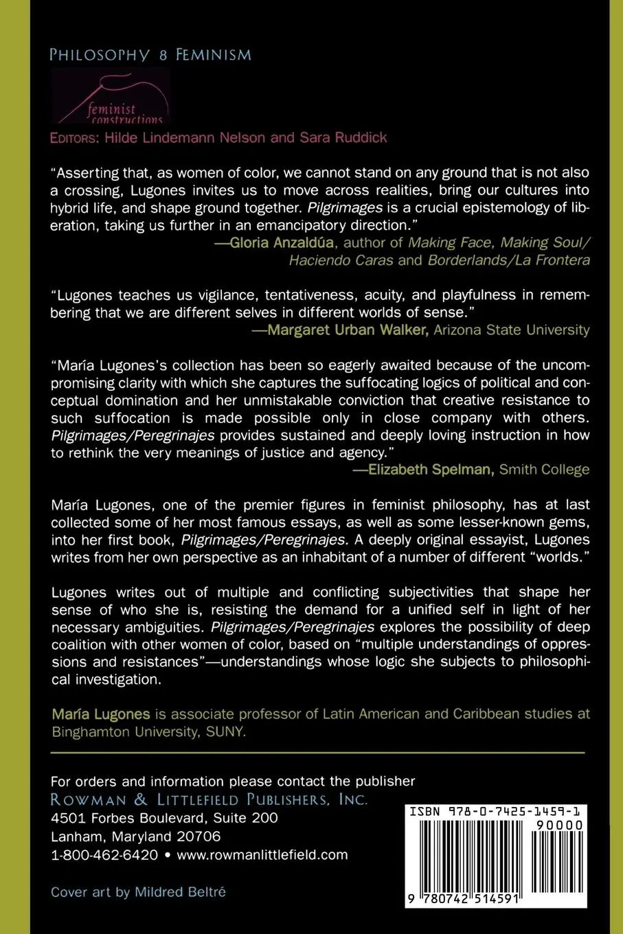 Rückseite: 9780742514591 | Pilgrimages/Peregrinajes | María Lugones | Taschenbuch | Englisch