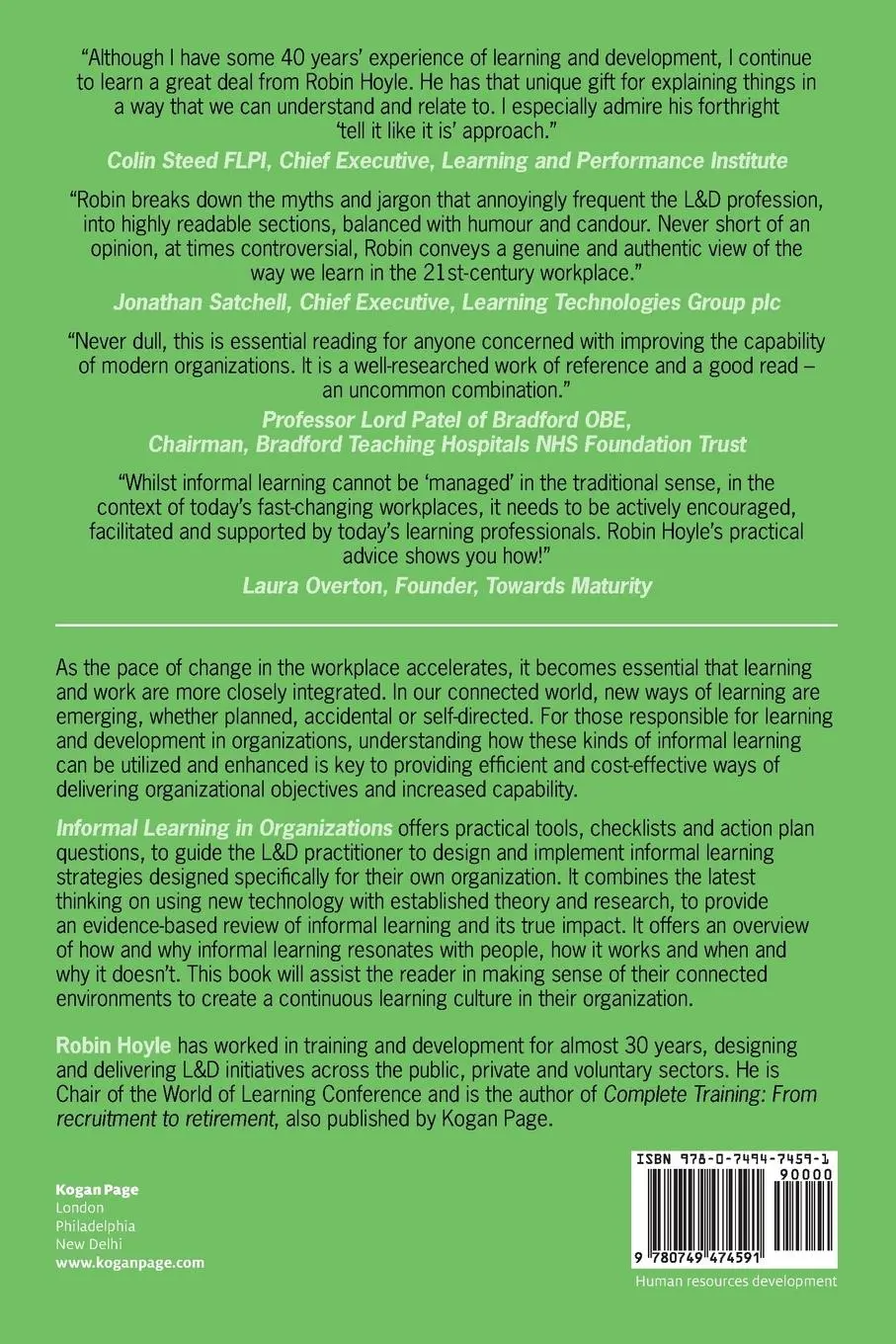 Rückseite: 9780749474591 | Informal Learning in Organizations | Robin Hoyle | Taschenbuch | 2015