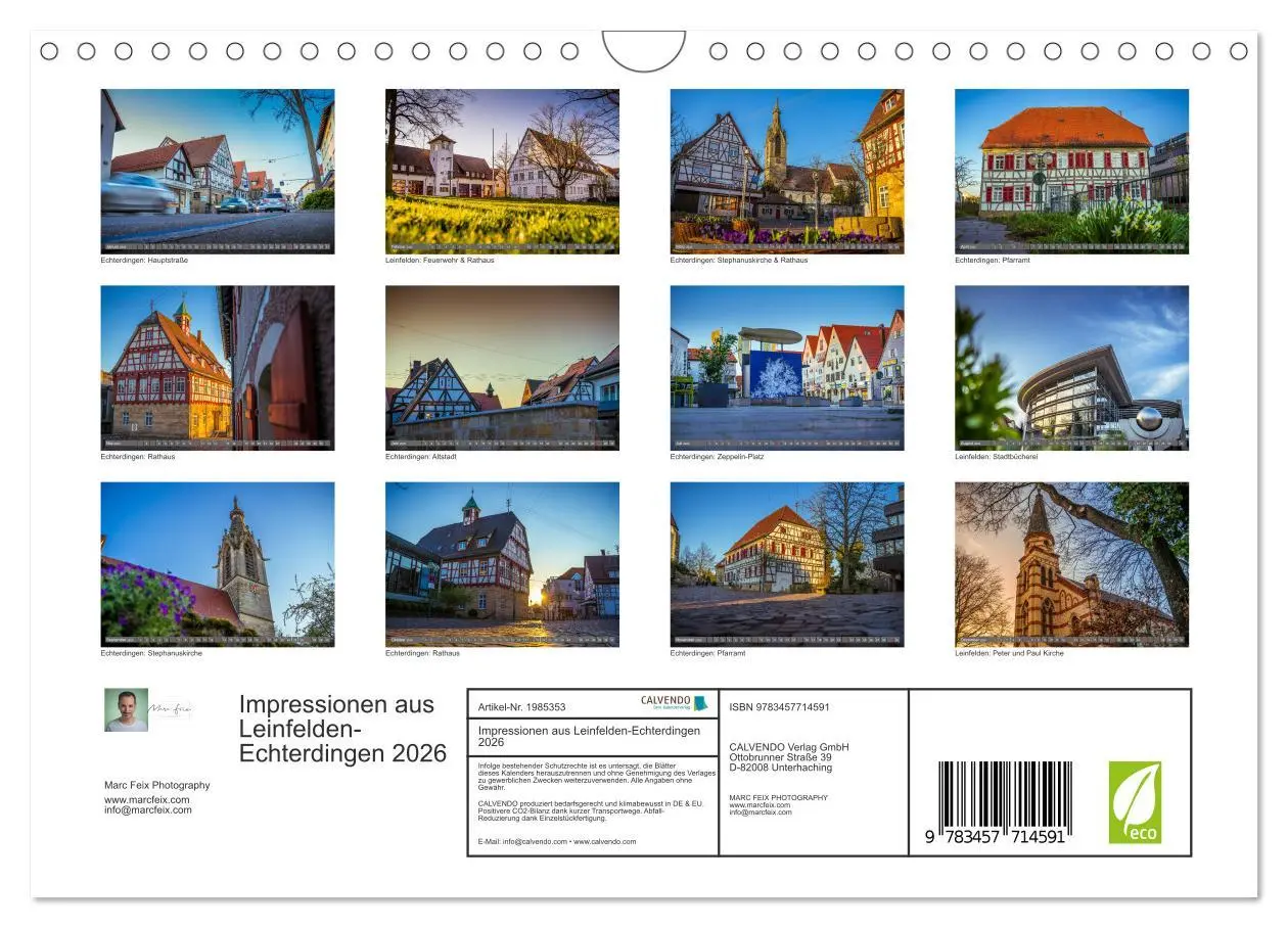 Bild: 9783457714591 | Impressionen aus Leinfelden-Echterdingen 2026 (Wandkalender 2026...