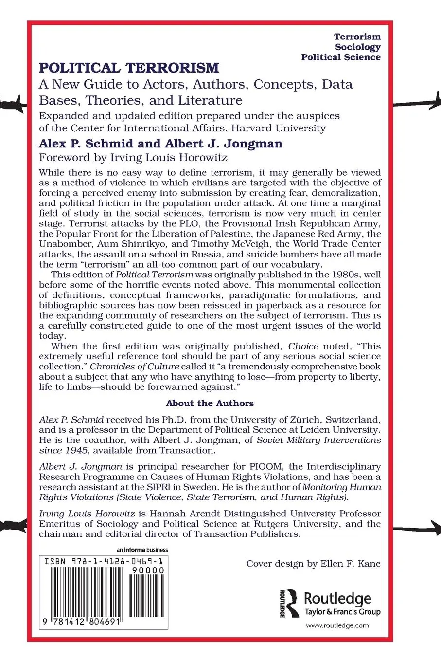 Rückseite: 9781412804691 | Political Terrorism | A. J. Jongman | Taschenbuch | Englisch | 2005