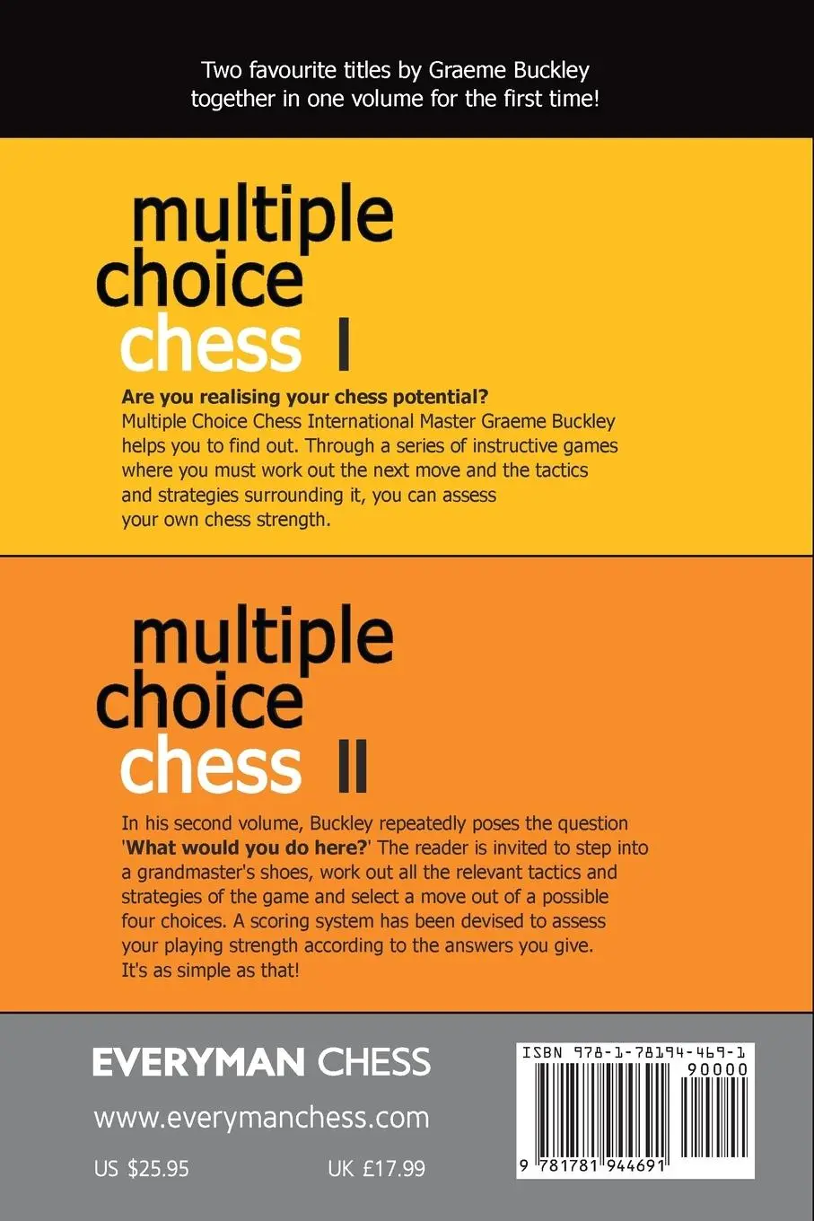 Rückseite: 9781781944691 | Multiple Choice Chess, Volumes 1 &amp; 2 | Graeme Buckley | Taschenbuch