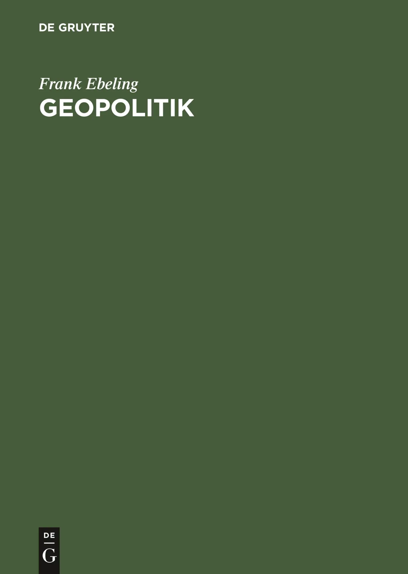 Cover: 9783050024691 | Geopolitik | Karl Haushofer und seine Raumwissenschaft 1919-1945
