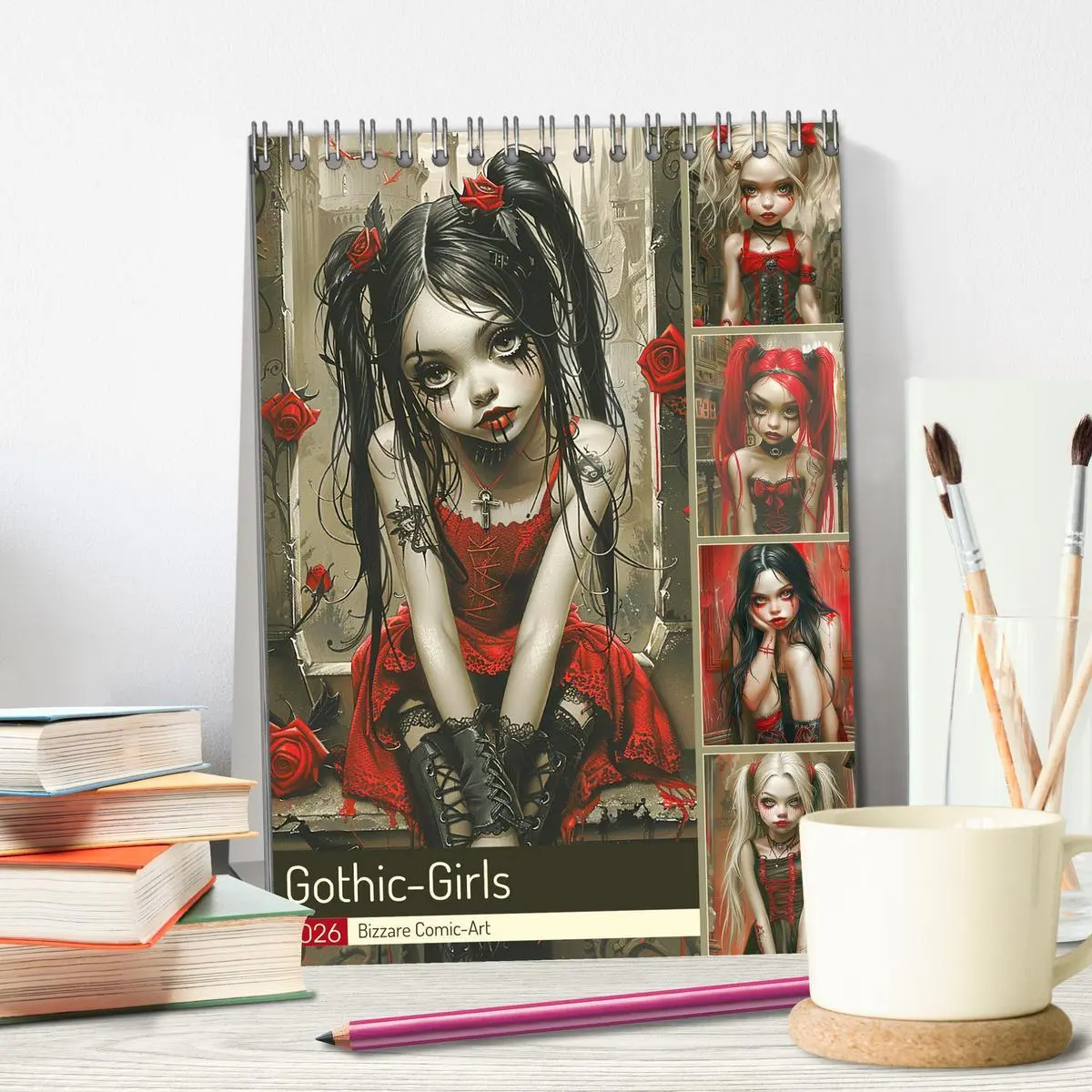 Bild: 9783516264791 | Gothic-Girls. Bizzare Comic-Art (Tischkalender 2026 DIN A5 hoch),...