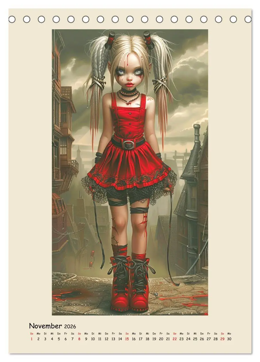 Bild: 9783516264791 | Gothic-Girls. Bizzare Comic-Art (Tischkalender 2026 DIN A5 hoch),...