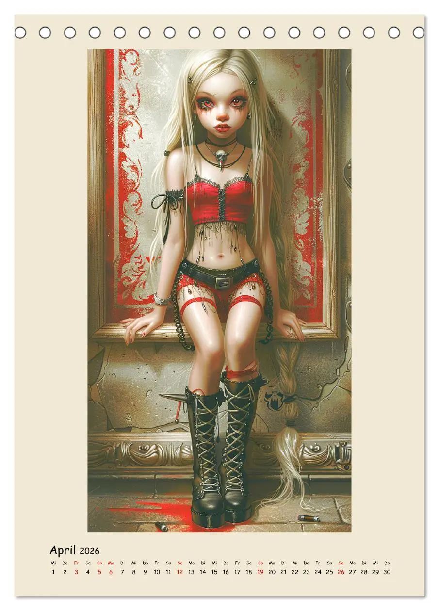 Bild: 9783516264791 | Gothic-Girls. Bizzare Comic-Art (Tischkalender 2026 DIN A5 hoch),...