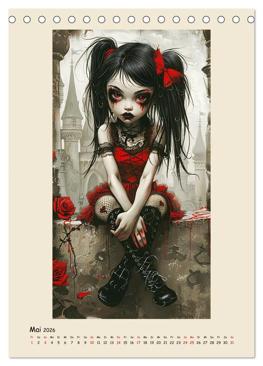 Bild: 9783516264791 | Gothic-Girls. Bizzare Comic-Art (Tischkalender 2026 DIN A5 hoch),...