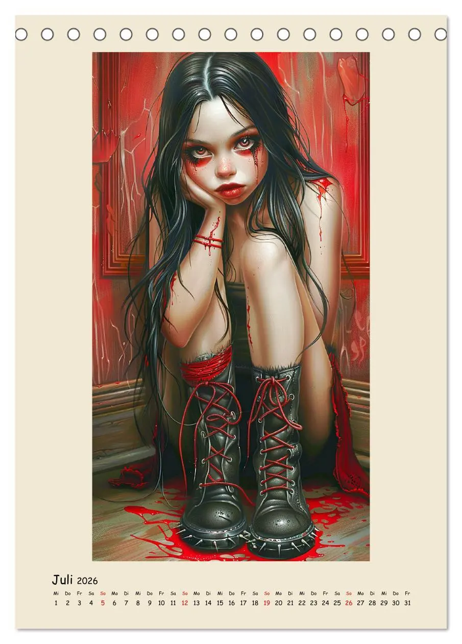 Bild: 9783516264791 | Gothic-Girls. Bizzare Comic-Art (Tischkalender 2026 DIN A5 hoch),...