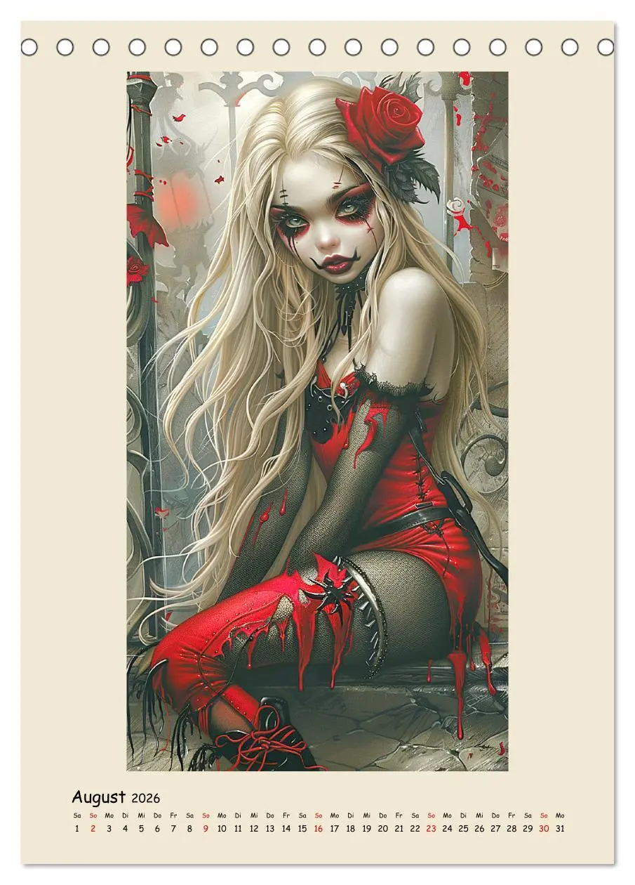 Bild: 9783516264791 | Gothic-Girls. Bizzare Comic-Art (Tischkalender 2026 DIN A5 hoch),...