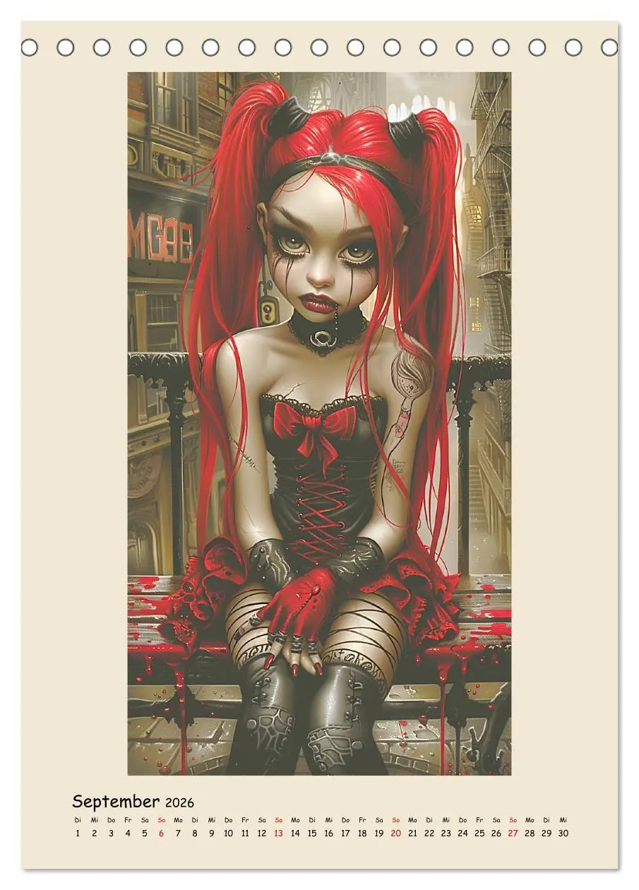 Bild: 9783516264791 | Gothic-Girls. Bizzare Comic-Art (Tischkalender 2026 DIN A5 hoch),...