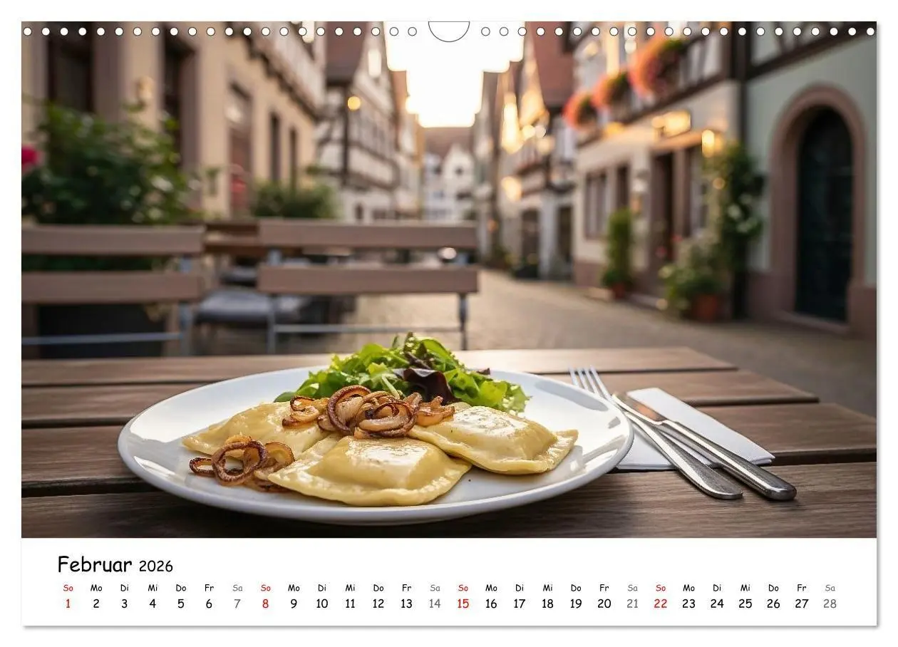 Bild: 9783516714791 | Schwäbischer Maultaschen-Kalender (Wandkalender 2026 DIN A3 quer),...