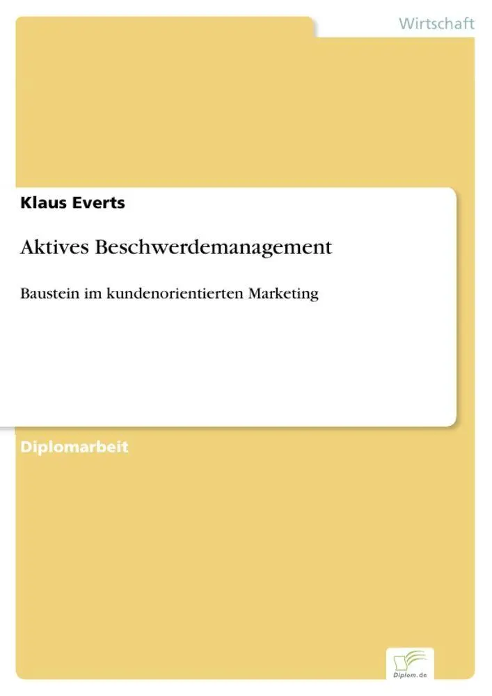 Cover: 9783838634791 | Aktives Beschwerdemanagement | Klaus Everts | Taschenbuch | 108 S.