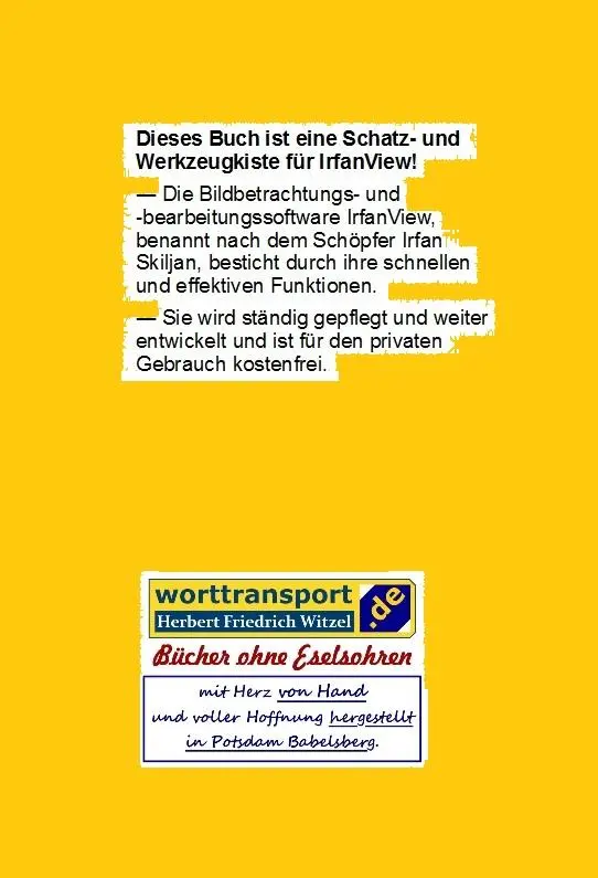 Rückseite: 9783944324791 | IrfanView der Gratisgucker | Andrea Kuntz | Taschenbuch | Deutsch
