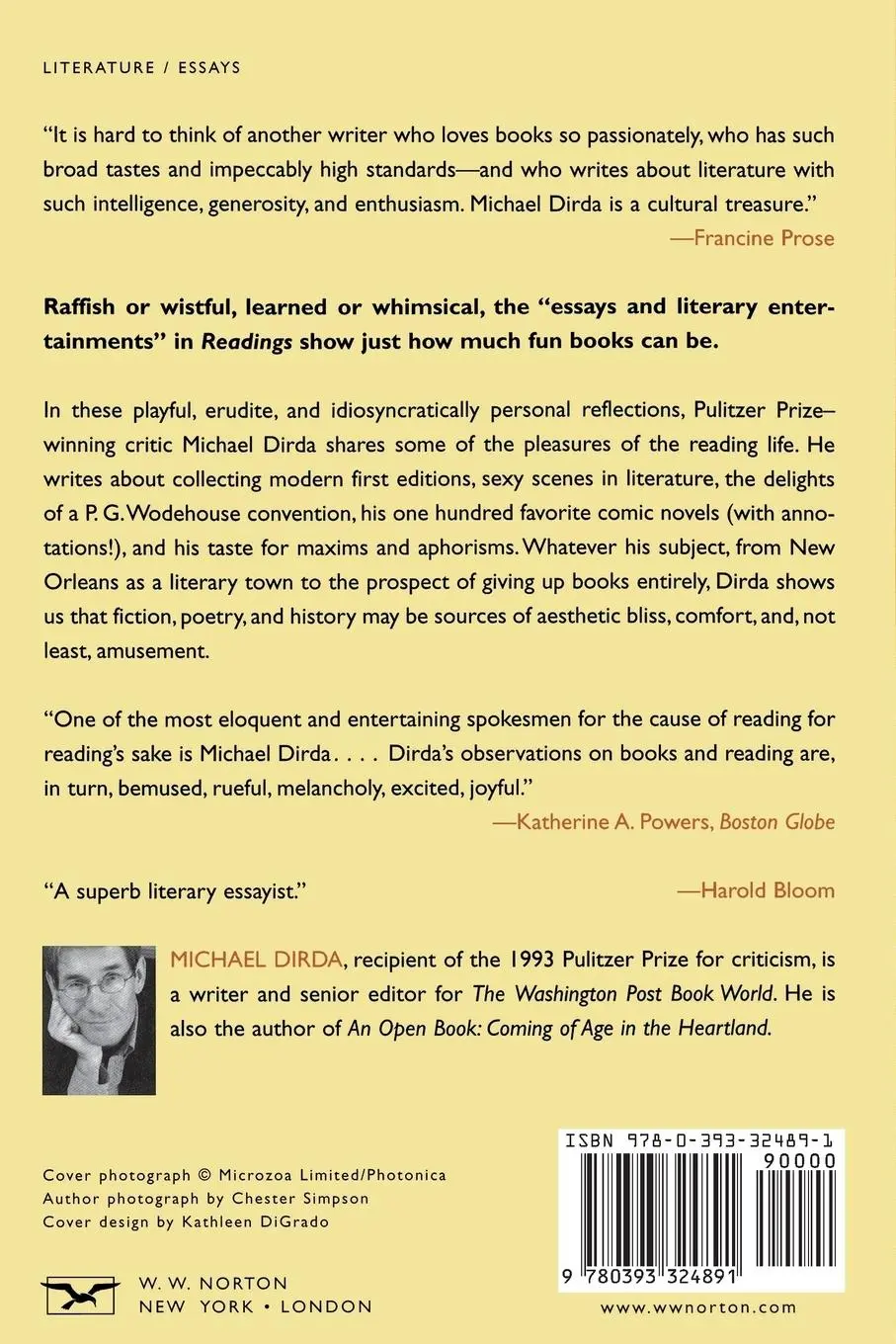 Rückseite: 9780393324891 | Readings | Essays and Literary Entertainments | Michael Dirda | Buch