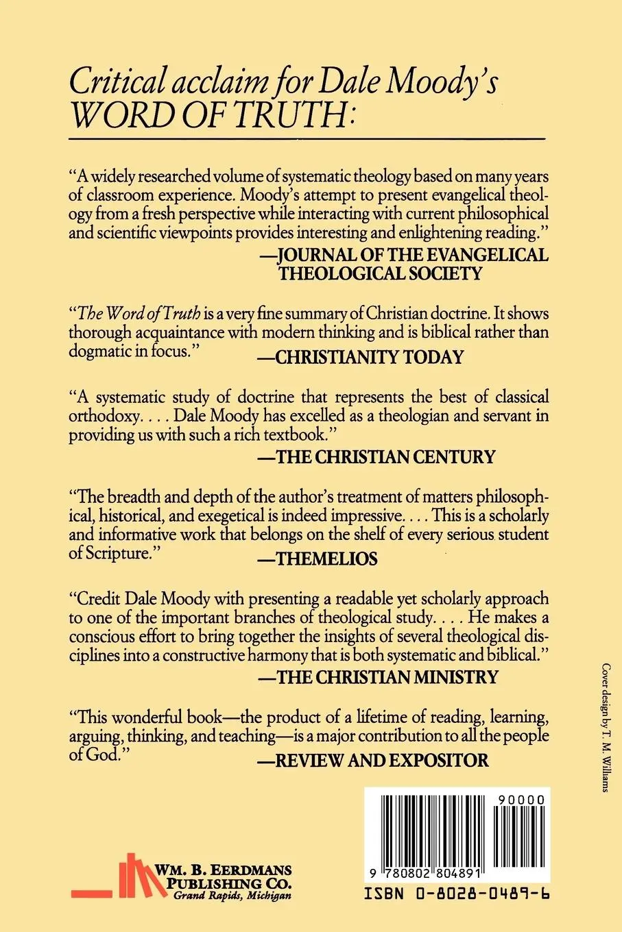 Rückseite: 9780802804891 | The Word of Truth | Dale Moody | Taschenbuch | Kartoniert / Broschiert