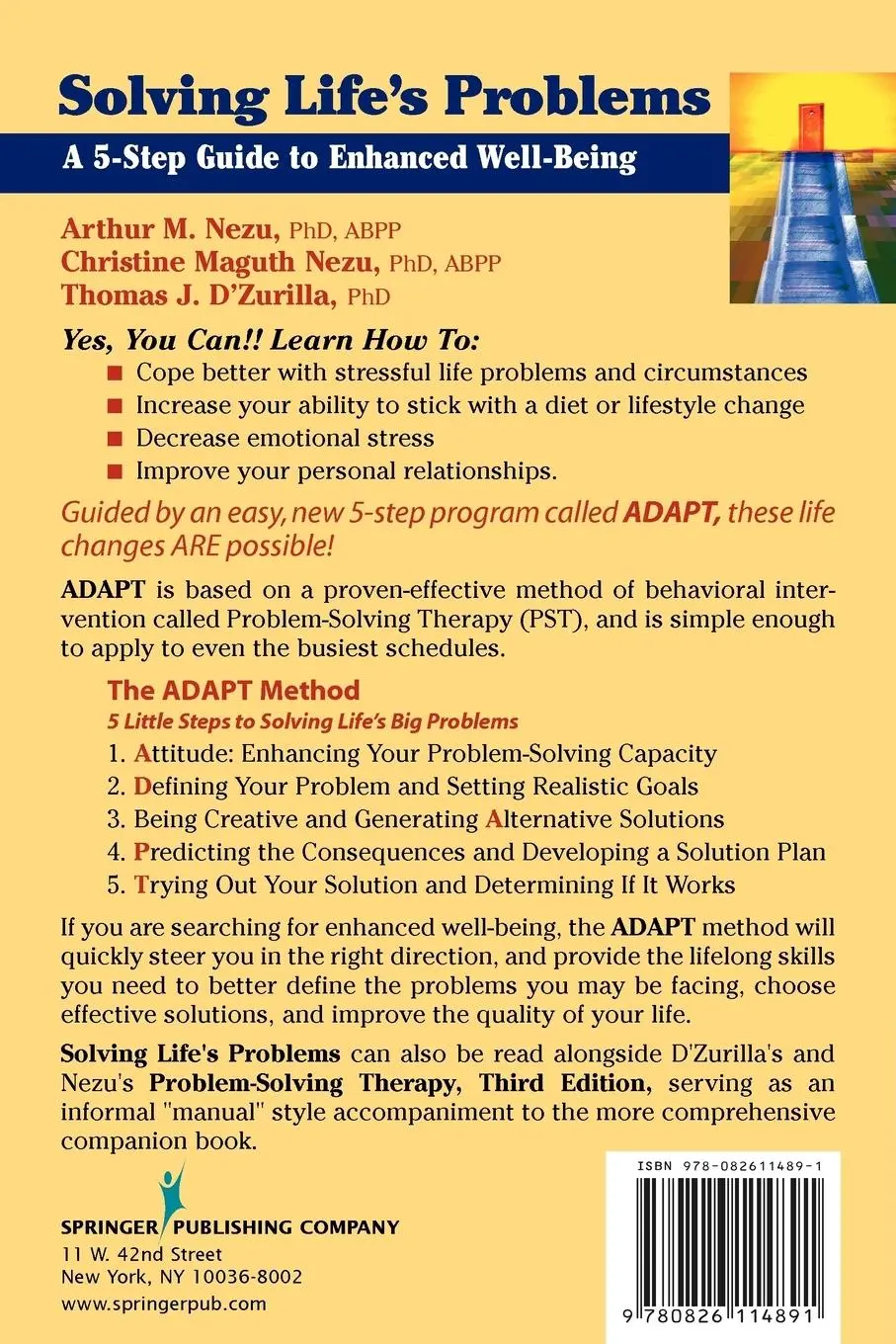 Rückseite: 9780826114891 | Solving Life's Problems | A 5-Step Guide to Enhanced Well-Being | Buch