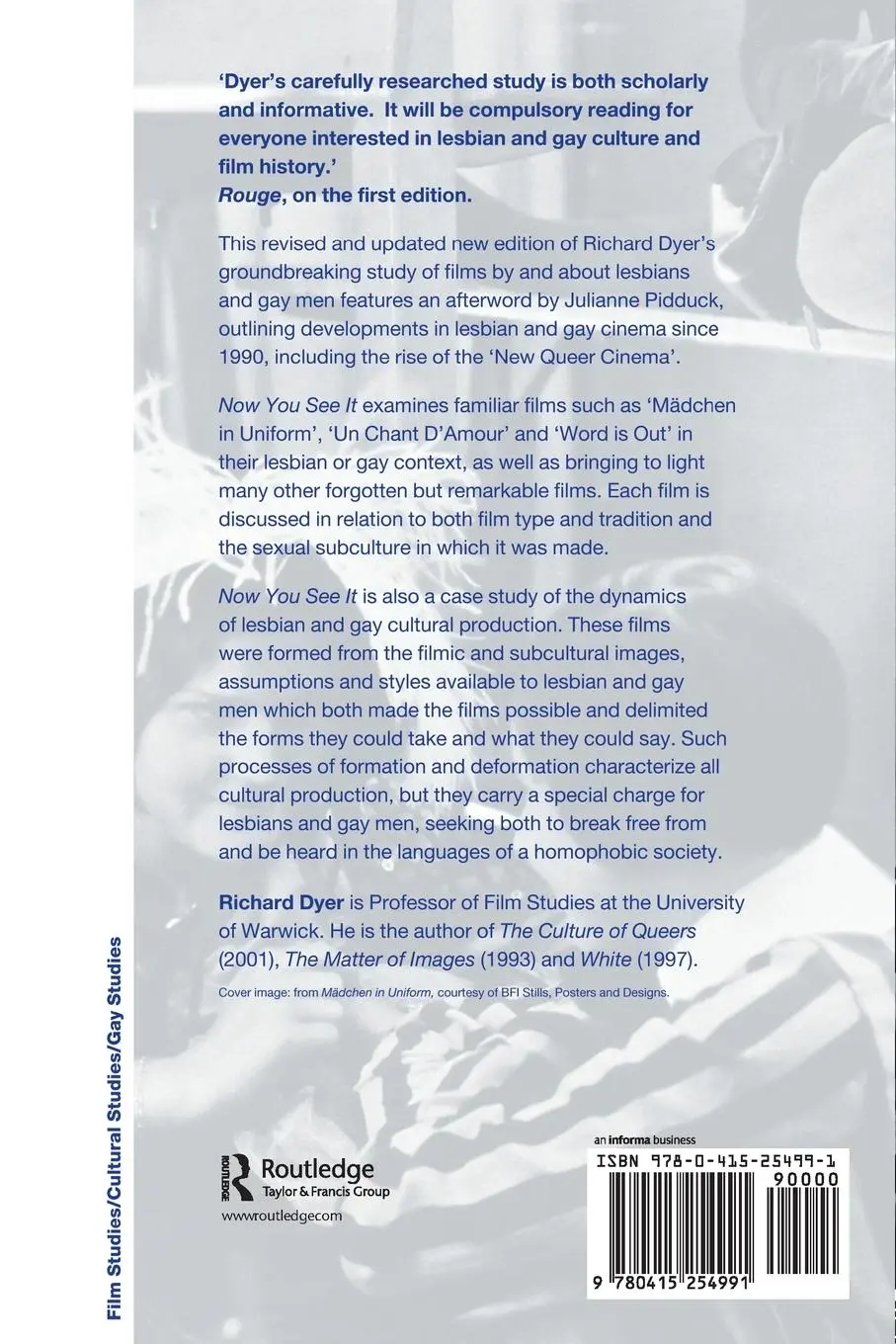 Rückseite: 9780415254991 | Now You See It | Richard Dyer | Taschenbuch | Englisch | 2002