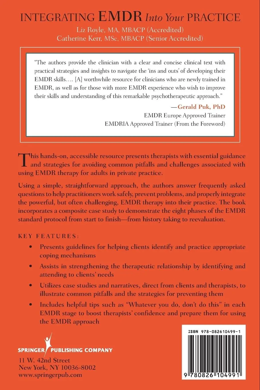Rückseite: 9780826104991 | Integrating EMDR Into Your Practice | Liz MA MBACP Royle (u. a.)