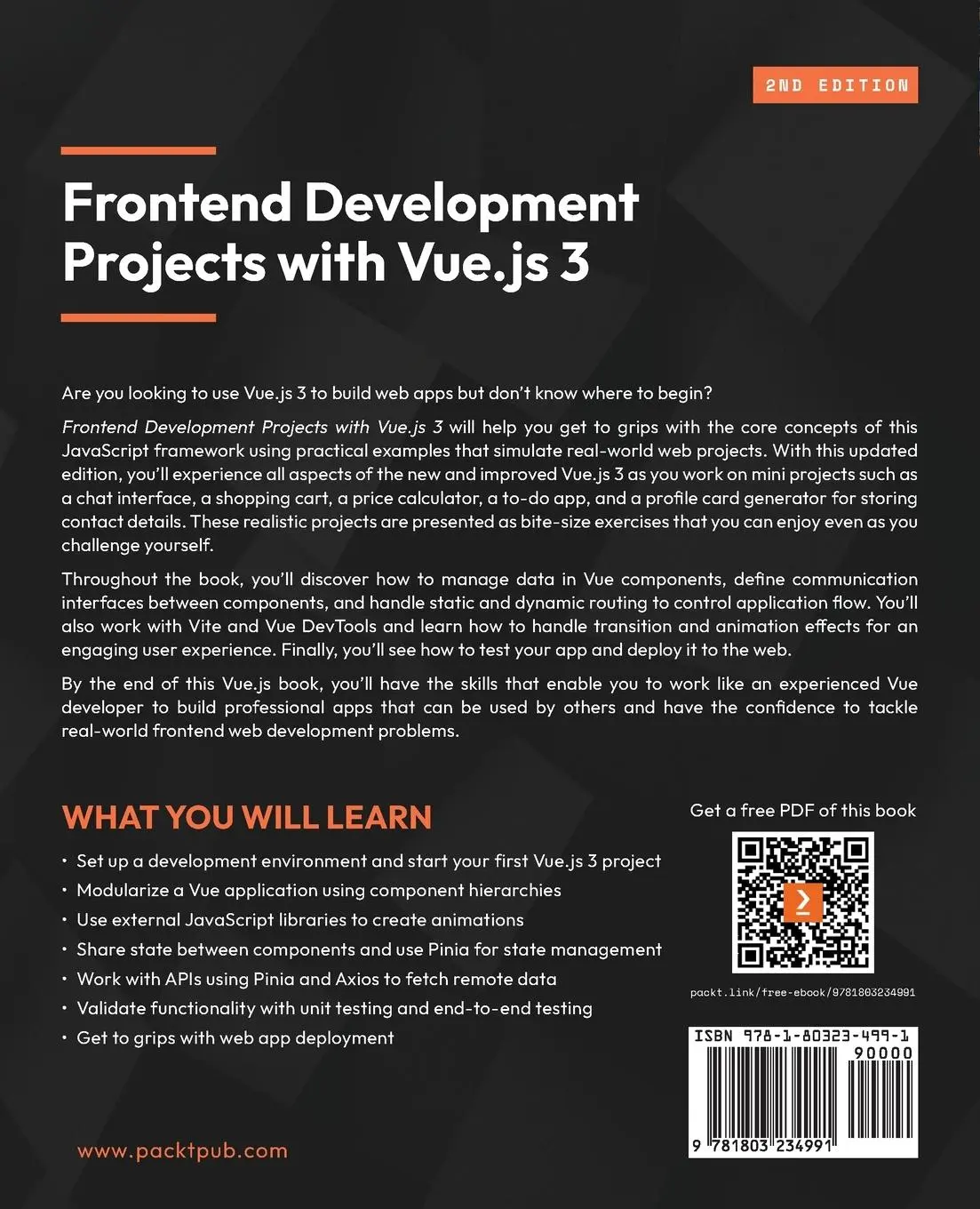 Rückseite: 9781803234991 | Frontend Development Projects with Vue.js 3 - Second Edition | Buch